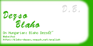 dezso blaho business card